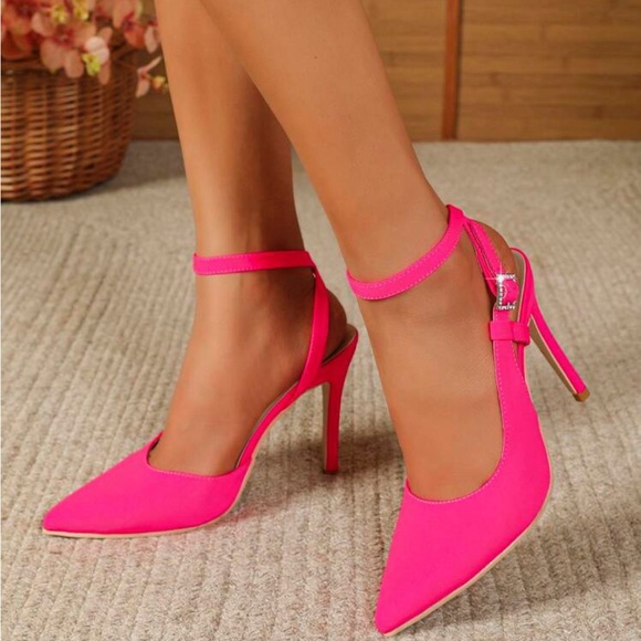 Ladies' Cross Straps Buckle Block Heel Sandals With Color-Block Design - Picture 2 of 4